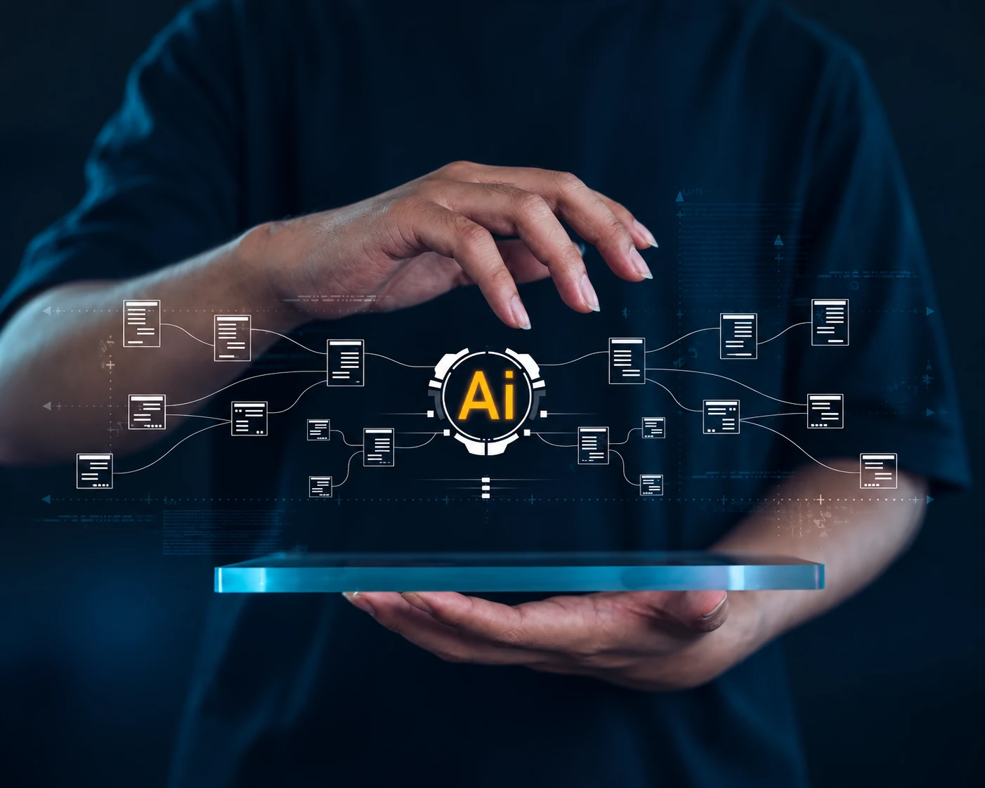 A professional working with an AI assistant