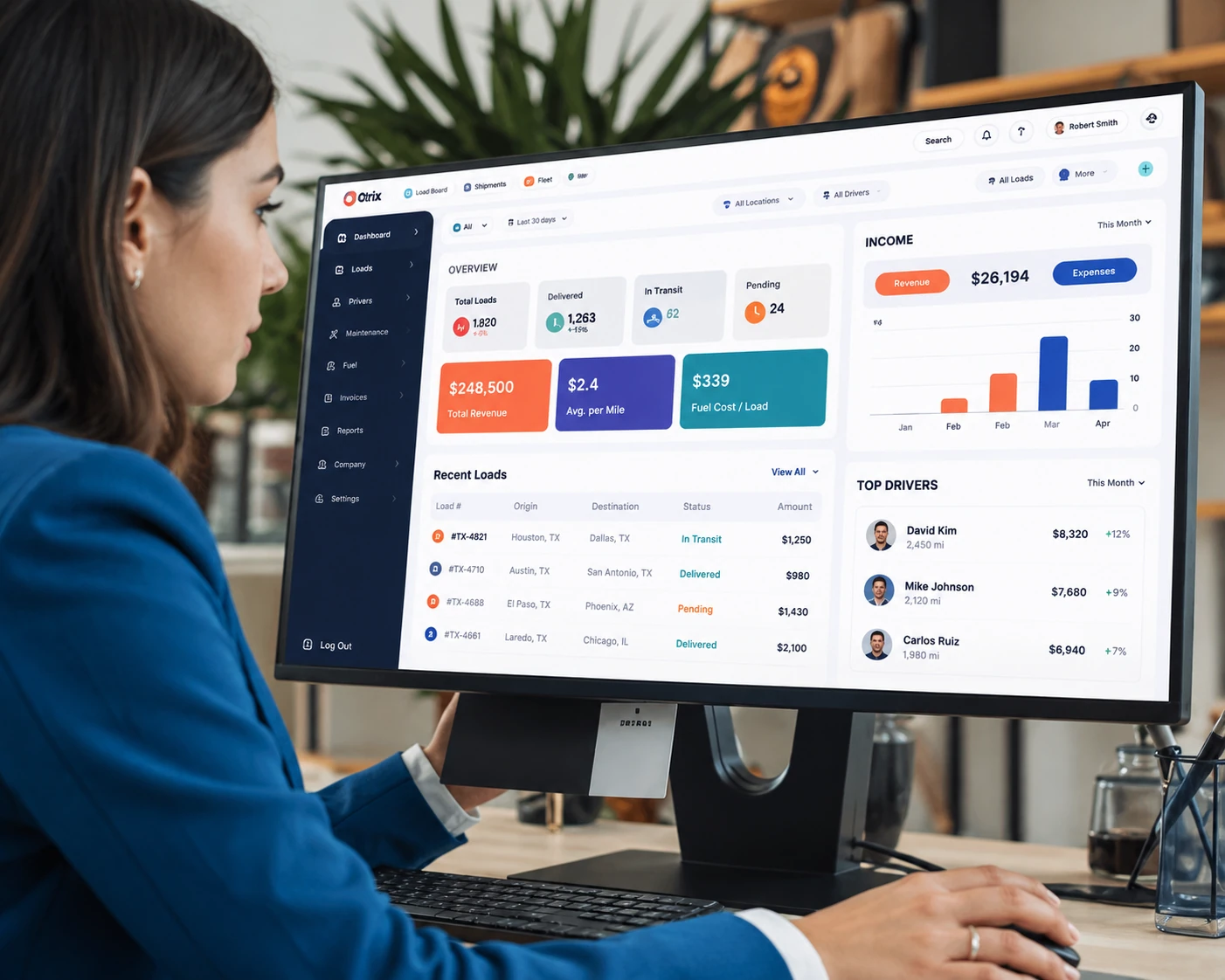 A business team at work in its own environment