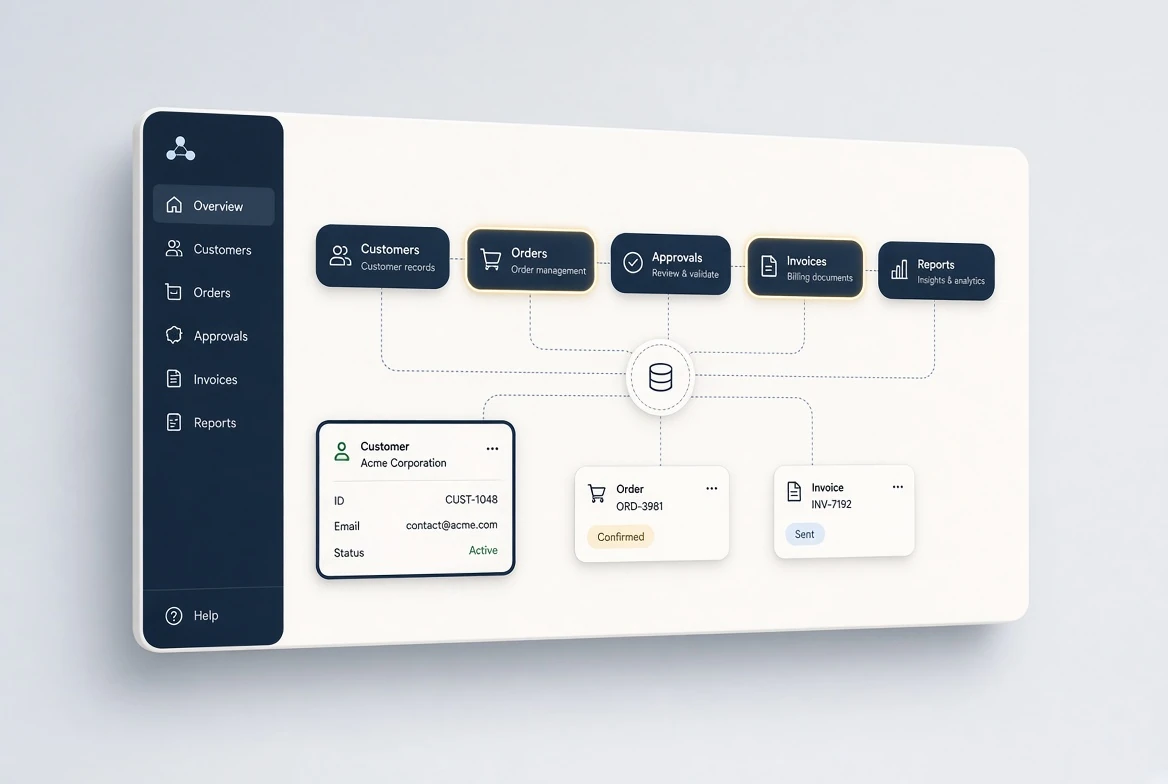 An operations team working from one purpose-built system