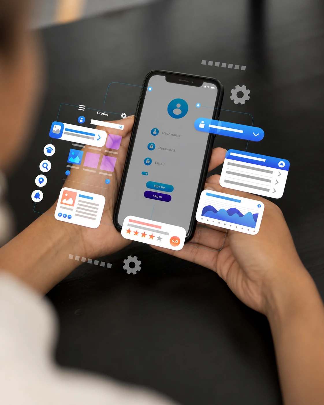 A person using a mobile app