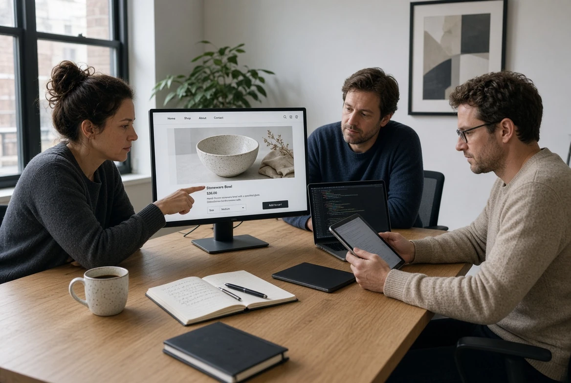 A product being browsed and bought online